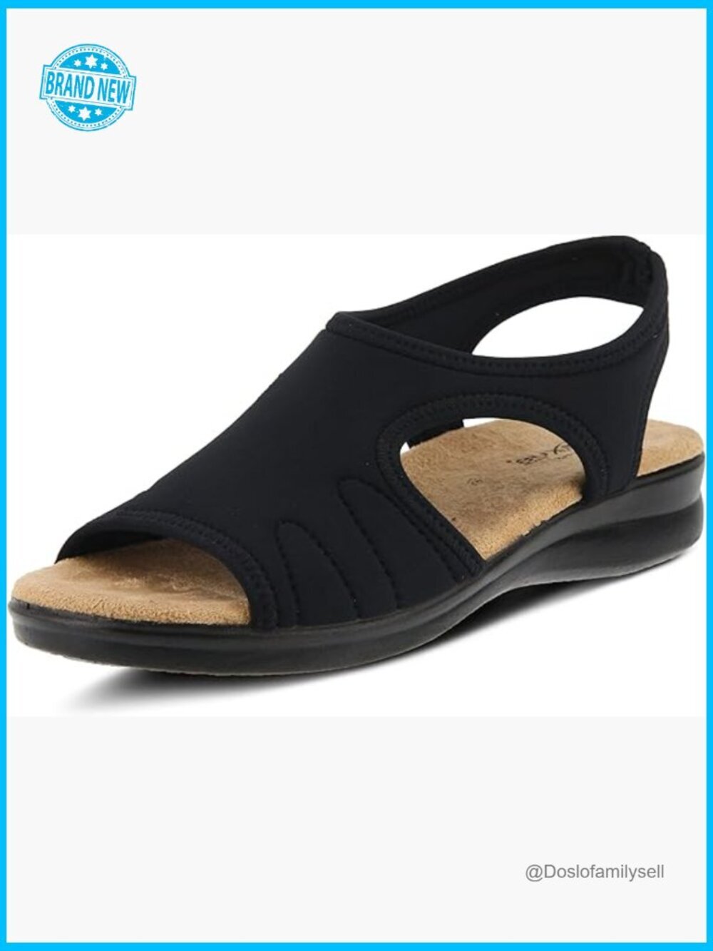 Nyaman Slingback Sandals Flexible Comfort Wedge Heel Open Toe Slip On Casual